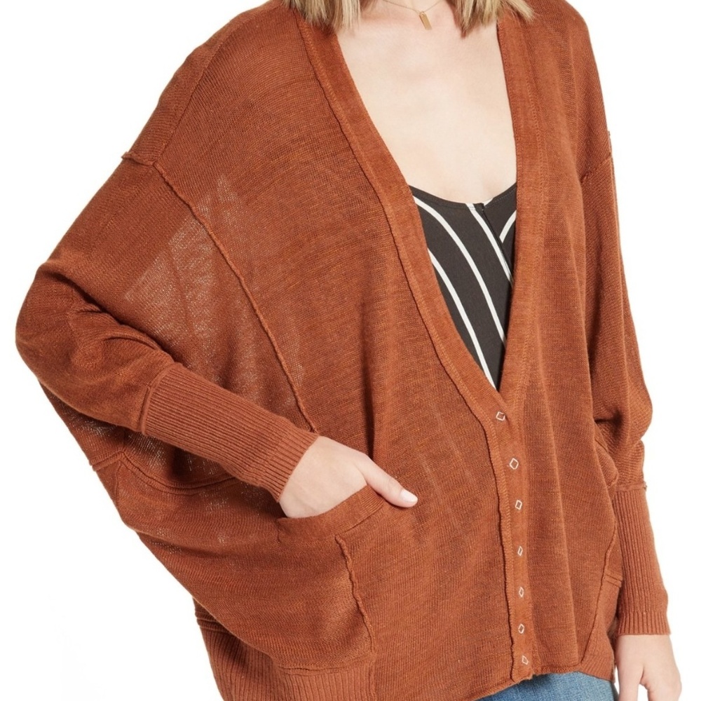 Free People Snap Button Up Cardigan